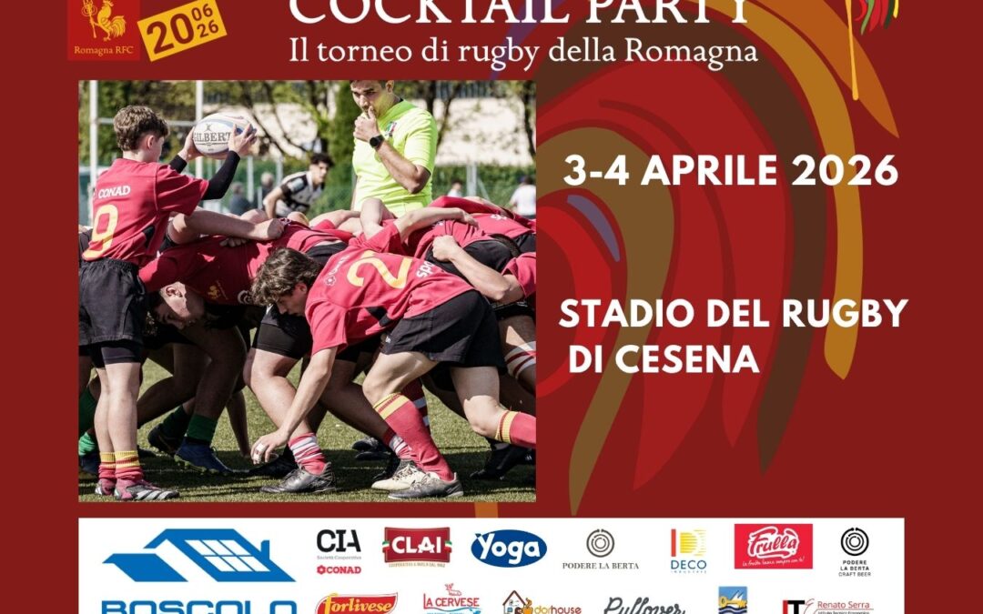 CockTail Party 2026: ritorna il torneo di rugby della Romagna, il 3 e 4 aprile a Cesena